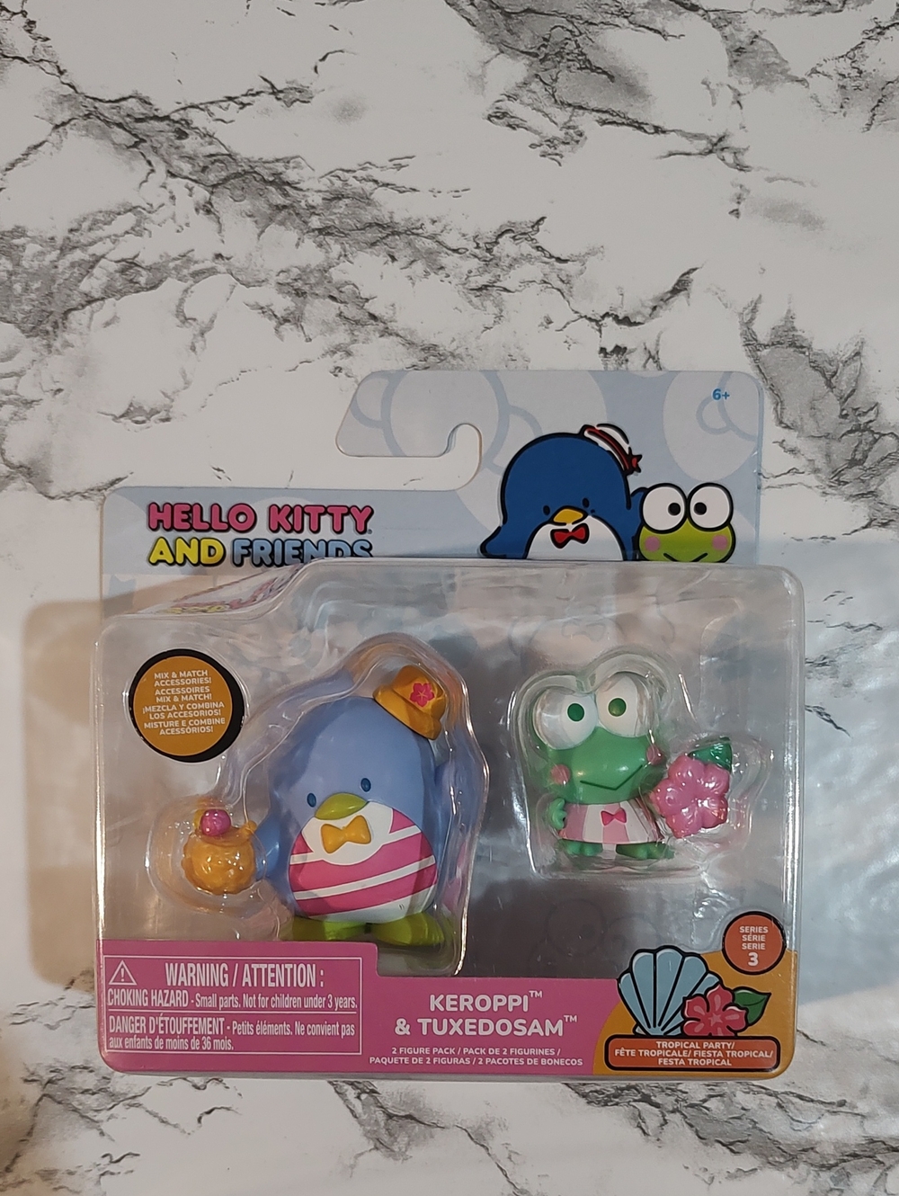 Keroppi & Tuxedosam Toy Figure Set - Blue & Green